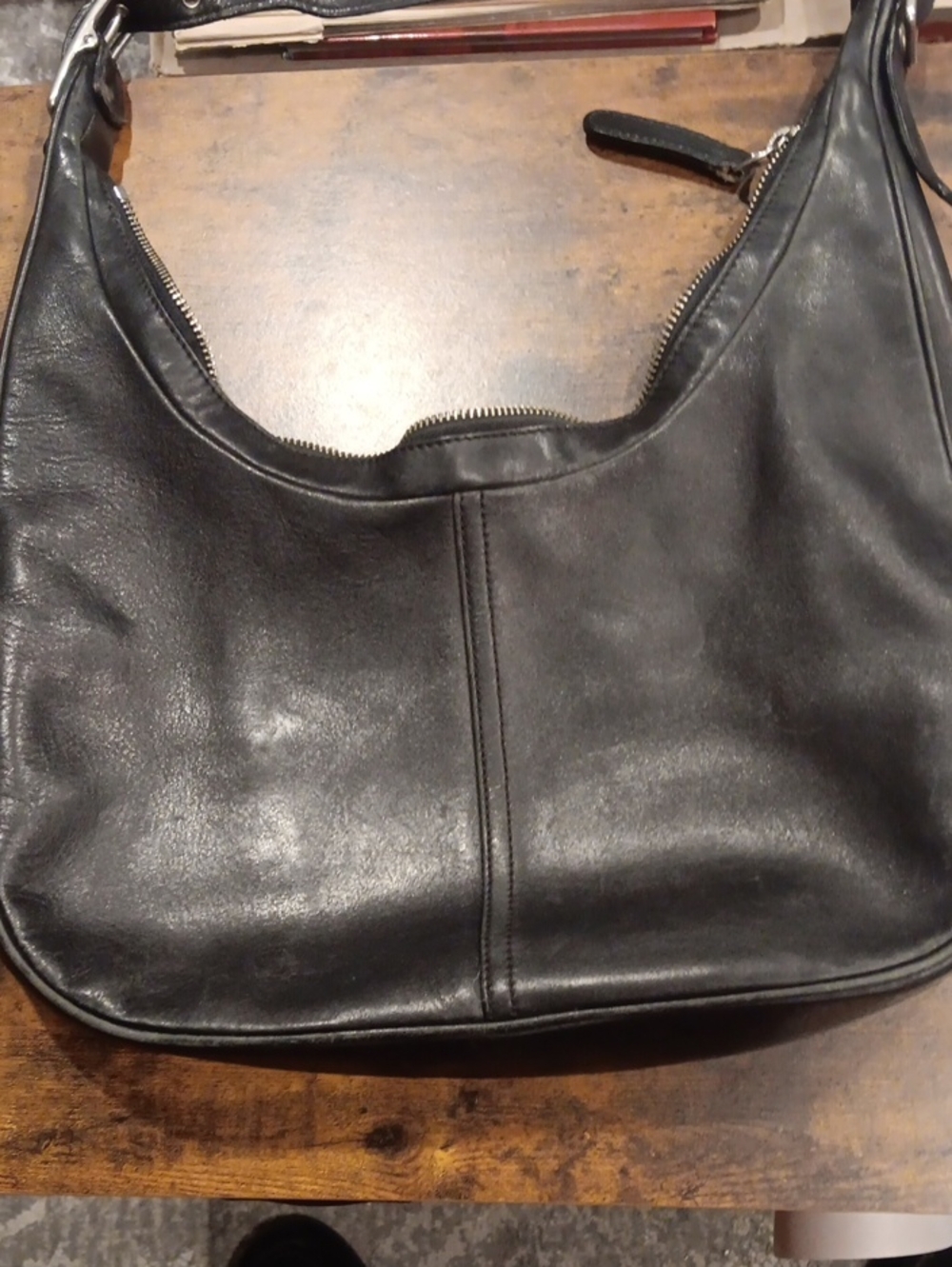 Vintage Coach Black Leather Legacy West Zoe Hobo Bag (#9591)